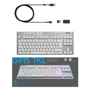 Logitech G915 Tenkeyless Lightspeed GL Tactile, Wireless Gaming Keyboard, White - Img 2