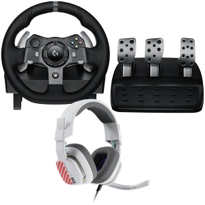 LOGITECH G920 Driving Force Racing Wheel + Astro A10 - WHITE 991-000487