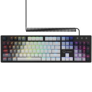 LORGAR Azar 514, Wired mechanical gaming keyboard, RGB backlight, 1680000 colour variations, 18 modes, keys number: 104, 50M clicks, linear dream switches, spring cable up to 3.4m, ABS plastic+metal, magnetic cover, 450*136*39mm, 1.17kg, white, EN layout  - Img 1