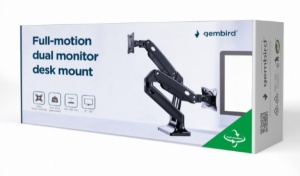 MA-DA2-03 Gembird Podesivi stoni drzac Full-motion za dva monitora, tilt, 17-35 max.2x10kg FO - Img 6