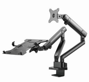 MA-DA3-02 Gembird Podesivi stoni drzac za monitor tilt, 17-32 max.2x8kg +nosac za laptop,full-motion - Img 3