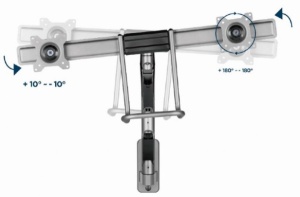 MA-WA2-02 Gembird Podesivi dupli zidni drzac za monitor,tilt, 17-32 max.2x8kg