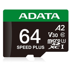 Micro SDXC 64GB A-Data Class 10 + adapter 160/140 MB/s UD64GUI3V30A2SP-RA1