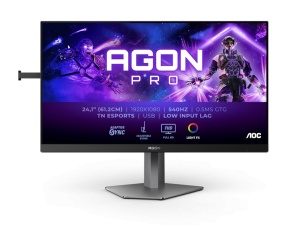 Monitor AOC AGON PRO AG246FK 24.1"/TN/1920x1080/540Hz/0,5ms GtG/HDMI,DP,USB/adaptive sync/Pivot/crna - Img 2