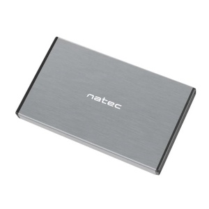 Natec RHINO GO, HDD/SSD External Enclosure 2.5", SATA III, USB3.0, Aluminium, Grey NKZ-1281