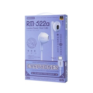 REMAX RM-522a White Type-C Wired Earphones (With Digital Interface) - Img 2