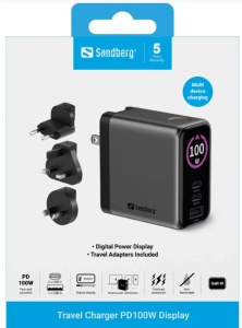 Sandberg Travel Charger PD100W Display 441-71 - Img 3