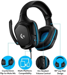 Slušalice žične gaming Logitech G432 7.1 crno/plave 981-000770 - Img 4