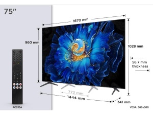 Televizor TCL 75C6KS/QLED-Mini LED/75"/4K UHD/60Hz/Google TV/crna