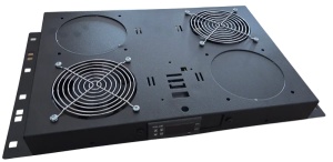 Ventilator panel 19/1U sa 2 ventilatora sa digitalnim kontrolerom Mirsan MR.FAN2DT.01 Crni - Img 2