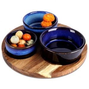 Vilde 139308N - Keramičke činije sa tacnom – 20 cm, set od 4 komada - Img 2