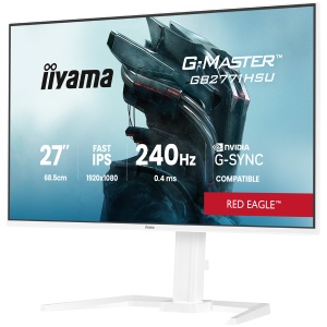 27" WHITE Fast IPS Gaming, G-Master Red Eagle, G-SYNC Compatible, 1920x1080 at 240Hz, 350cd/m2, 2x HDMI, DisplayPort, 0.4ms MPRT, Speakers, USB hub 1x3.2 1x USB-C, Black Tuner, 15cm height adjustable stand GB2771HSU-W1 - Img 3