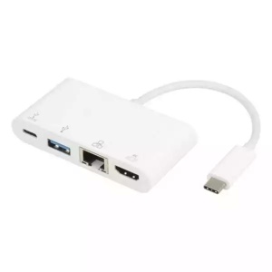 Adapter E-Green USB 3.1 Tip C(M) - HDMI+USB 3.0+Tip C+RJ45(F)