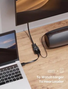 Adapter koverter HDMI-VGA M/Ž Ugreen MM103 0.25m - Img 2