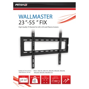 Amiko Nosač zidni za TV prijemnik 23" - 55", 45 kg, 1D - Wallmaster 23-55 FIX - Img 2