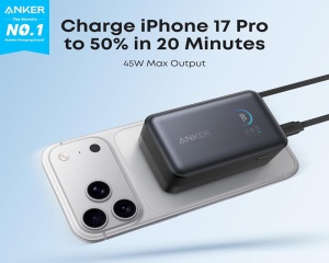 ANKER Nano 10000mAh, 45W, sa ugrađenim USB-C kablom na izvlačenje, Power Bank crni - Img 3
