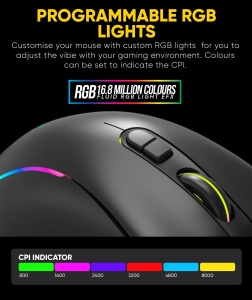 ARMAGGEDDON Raven V RGB Pro Gaming miš USB optički - Img 2