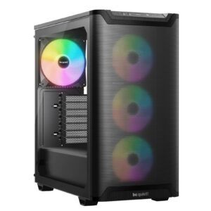 be quiet! PURE BASE 501 LX Black, MB compatibility: ATX / M-ATX / Mini-ITX, Four pre-installed Light Wings LX PWM 140mm fans, ARGB controller and ARGB-PWM hub for 6 fans, Ready for water cooling radiators up to 360mm BGW78
