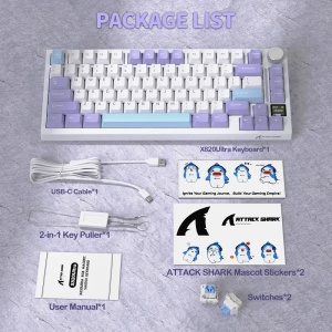 Bežična gaming tastatur Attack Shark X820Ultra Mehanička/TriMode/TFT Screen/Gasket/Lavender - Img 4