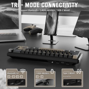 Bežična gaming tastatura Attack Shark X66 Mehanička/TriMode/Multimedia Control/Hot Swap/Star Black - Img 3