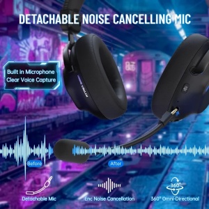 Bežične gaming Slušalice Attack Shark L50Pro 53mm/7.1 Surround/TriMode/1100mAh/Aluminium/Black - Img 2