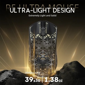 Bežični gaming miš Attack Shark R5Ultra PAW3950MAX/Carbon Fiber/Superlight/8KHz/Omron Switches/Black - Img 3