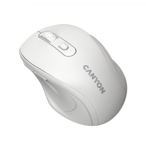 Canyon 6 buttons wireless 2.4Ghz mouse, MX8650A Sensor, DPI up to 1600,Injection case, 3 M life times left and right switches, 2xAAA battery, ABS material, Size: 105x71x40mm, Weight: 59g, white CNE-CMSW20W - Img 3