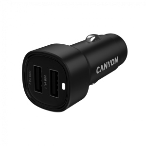 CANYON car charger OnDrive 24 24W 2xUSB-A Black CNE-CCABR2AA
