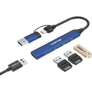 CANYON hub DS-02 4in1 USB-A/C Blue CNS-TDS02BL - Img 4