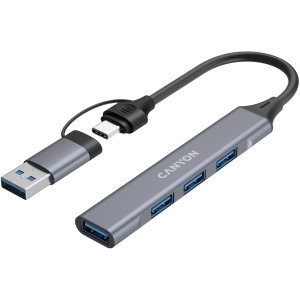 CANYON hub DS-02 4in1 USB-A/C Grey CNS-TDS02G - Img 3