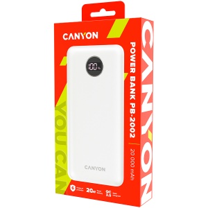 CANYON power bank PB-2002 LED 20000 mAh PD 20W QC 3.0 White CNE-CPB2002W - Img 4