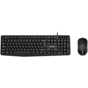 CANYON SET-1 EN/AD Keyboard+Mouse Wired Black CNE-CSET1-AD