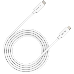 CANYON UC-42, cable, U4-CC-5A2M-E, USB4 TYPE-C to TYPE-C cable assembly 20G 2m 5A 240W(ERP) with E-MARK, CE, ROHS, white CNS-USBC42W