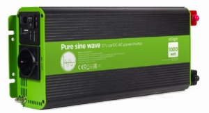 EG-PWC-PS1000-01 Gembird 12V Cist sinusni inverter DC/AC 1000W + USB port, 2,7KG - Img 6