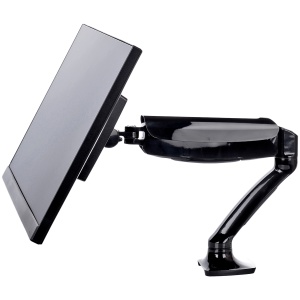 Flexible desk mount for single monitor with height adjustable gas spring. Deskmount with clamp or grommet. Monitor size 10~27", VESA 75x75 or 100x100mm, 1~5kg DS3001C-B1 - Img 1
