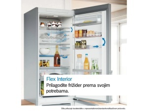 Frižider BOSCH KGN49LBCF/Serija 6/samostojeci/kombinovani/Total No Frost/C/440L/staklena vrata/crna - Img 2