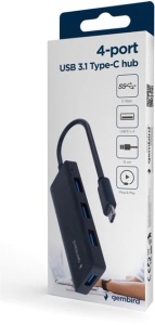 Gembird 4-port USB 3.1 (Gen.1) Type-C Hub, Black UHB-CM-U3P4-02
