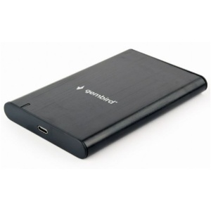 Gembird HDD/SSD External Enclosure, 2.5", SATAIII, USB3.1 to USB-C (Max. 6 Gb/s), Max. 4TB Capacity, Aluminium, Black EE2-U3S-6