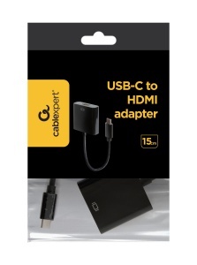Gembird VIDEO Adapter 4K USB-C to HDMI, M/F, Cable, Black A-CM-HDMIF-01
