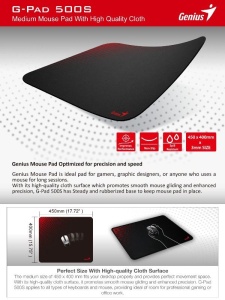 Genius Mouse Pad G-Pad 500S BLK * - Img 2