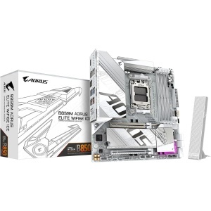 Gigabyte AM5, AMD B850 Chipset, 4x DDR5 DIMM, PCIe UD Slot : PCIe 5.0 x16 slots with 10X strength for graphics card & Better Heat dissipation effect B850M A ELT WF6E ICE
