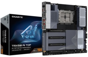 Gigabyte AMD Socket sTR5, support for: Threadripper PRO 7000, Threadripper 7000 Series, 8x DDR5 DIMM, 2x Marvell AQtion AQC113C 10GbE LAN chip TRX50 AI TOP