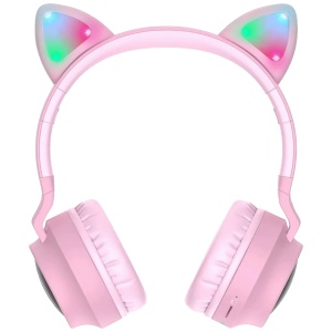 hoco. Bežične stereo slušalice, Bluetooth v5.0, 300mAh - W27 Cat Ear Pink - Img 2