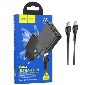 hoco. Punjač kućni, brzi, PD20W + QC3.0 Dual Port - N38 Delgado type C