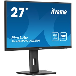 IIYAMA Monitor LED XUB2797QSN-B2 27" IPS 2560 x 1440 @100Hz 300 cd/m² 1300:1 1ms HDMI DP USB-C 65W RJ45 Daisy Chain USB Hub 3.2 height, swivel, tilt, pivot (rotation both sides), 3-side borderless design, matte finish XUB2797QSN-B2 * - Img 2