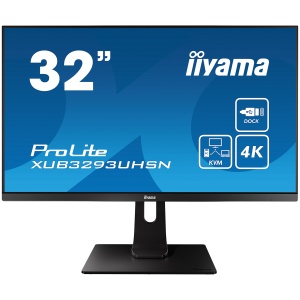 IIYAMA Prolite XUB3293UHSN-B5 Business Monitor - 80 cm (31.5''), 4K UHD (3840x2160), IPS LED, 60Hz, 4ms, 350 cd/m², matte / black XUB3293UHSN-B5 - Img 1