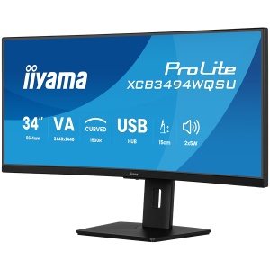 Iiyama XCB3494WQSU-B1 LED monitor curved 34 3440 x 1440 UWQHD 120 Hz VA 350 HDMI DisplayPort USB-C speakers matte black XCB3494WQSU-B1 - Img 3
