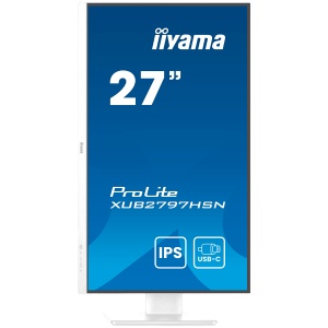 IIYAMA XUB2797HSN-W2 LED monitor 27 inch 1920 x 1080 FHD 100HZ IPS 300 cd 1000 1ms HDMI DP USB-C SPEAKERS White XUB2797HSN-W2 - Img 2