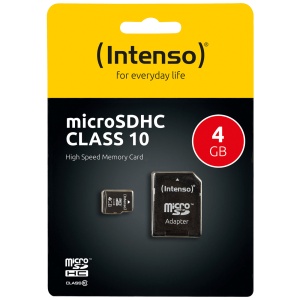 (Intenso) Micro SD Kartica 4GB Class 10 (SDHC & SDXC) sa adapterom - SDHCmicro+ad-4GB/Class10 - Img 1