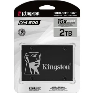Kingston 2.5" 2TB SSD, SATA III, KC600, 3D TLC NAND, Read up to 550MB/s, Write up to 520MB/s, XTS-AES 256-bit encryption, TCG Opal 2.0, eDrive SKC600/2048G *